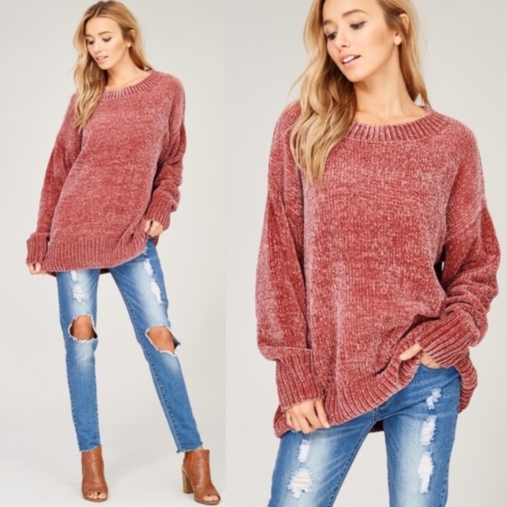 KELSEY Buttery Soft Sweater - ROSE - Picture 3 of 4